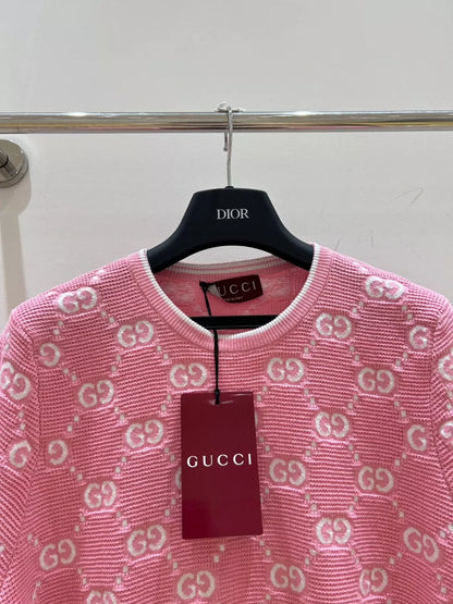 G 25 New Lettered Jacquard Knit Short Sleeve