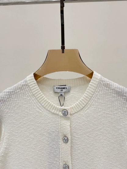 C 25 Early Spring New Round Neck Letter Logo Simple Casual Knitted Cardigan