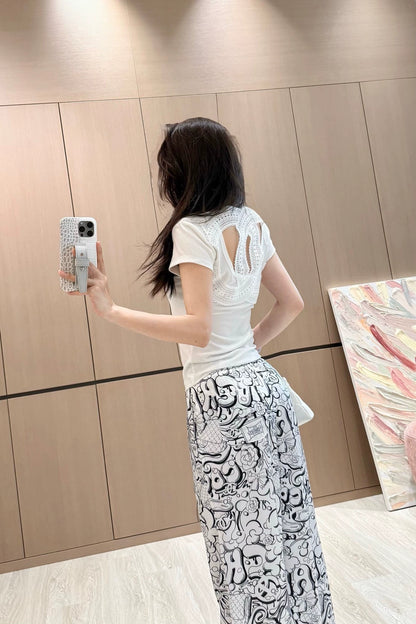 C 25 New Cutout Embroidery Top