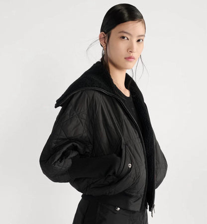 Di 25 Lambswool lining diamond-patterned jacket
