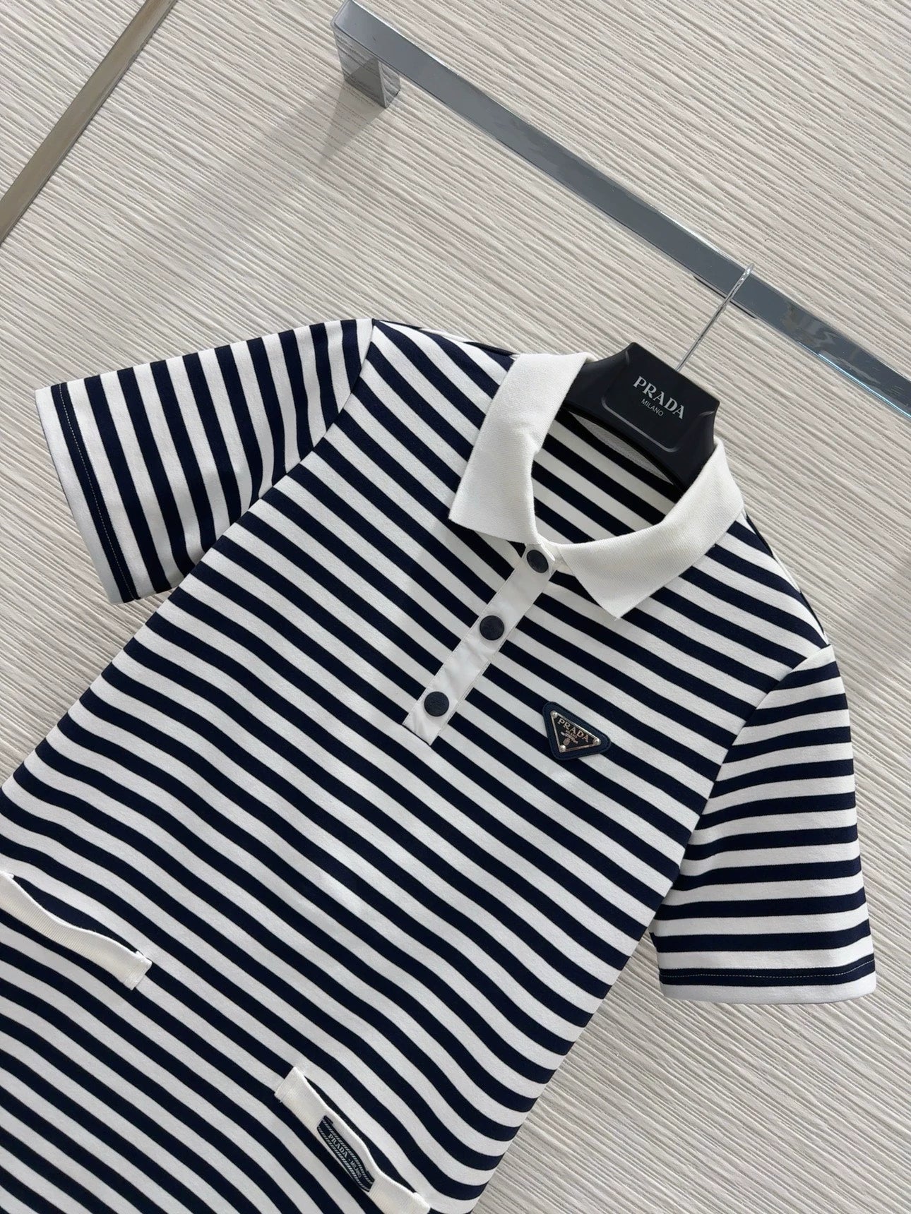 P 25 New Black and White Striped Dress
