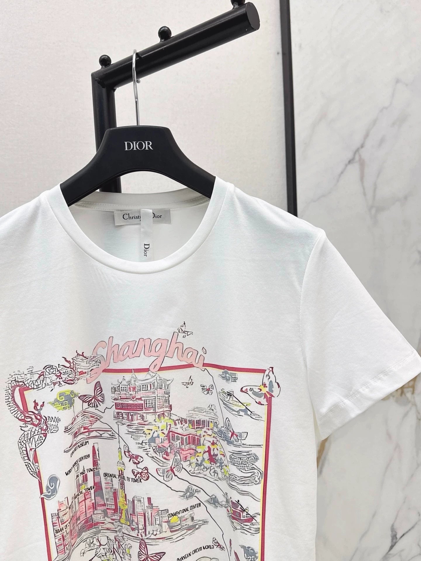 D 25 New Loose Shanghai City Painting Short Sleeve