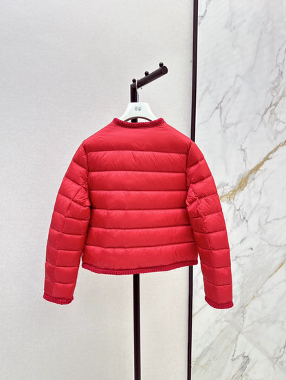 MON 25 Woven patchwork down jacket(BLAKC,NAVY,RED,BEIGI)