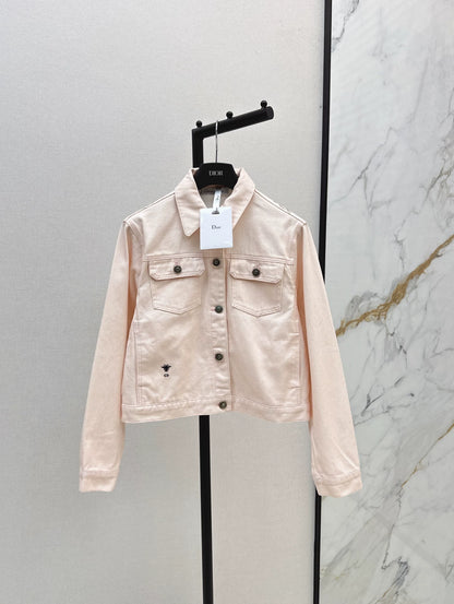 D 25Ss Early Fall New Back Print Denim Jacket（white green pink）