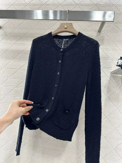 C 25 new grain texture knitted cardigan