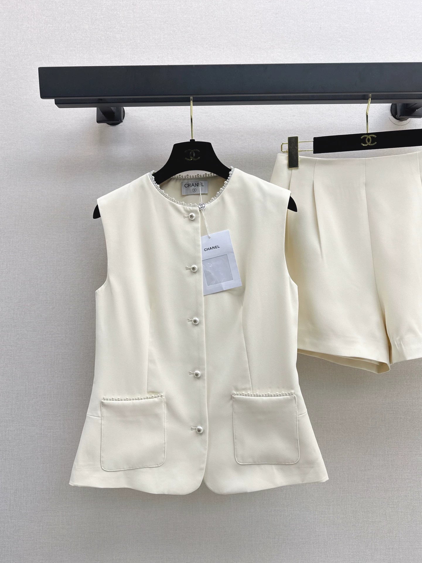 C 25 spring and summer new suit cubic waisted vest + shorts