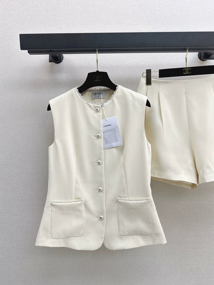 C 25 spring and summer new suit cubic waisted vest + shorts