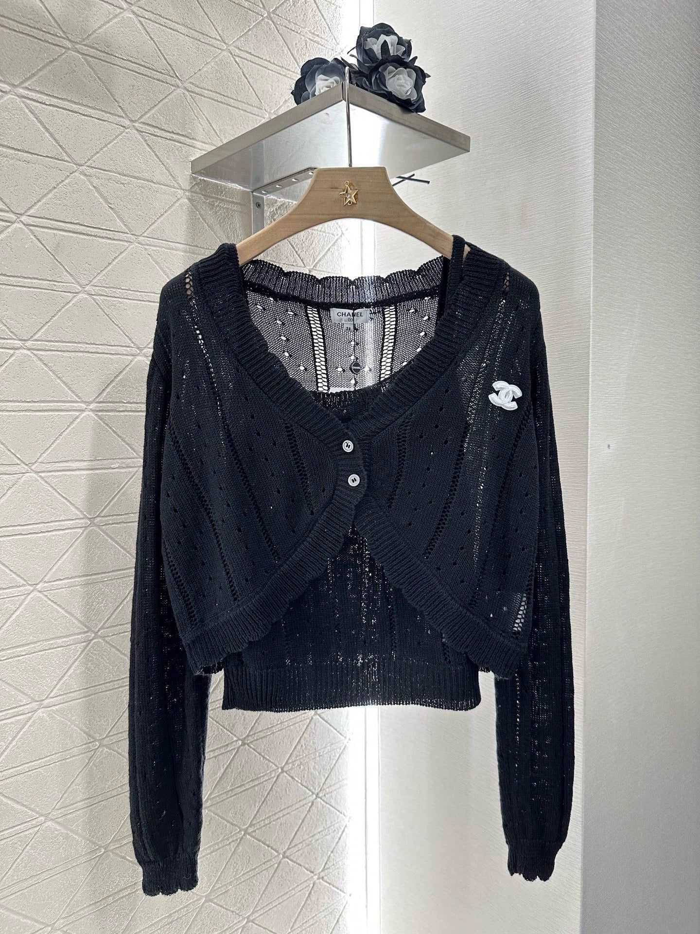 C 25 early fall new camisole knit cardigan two-piece