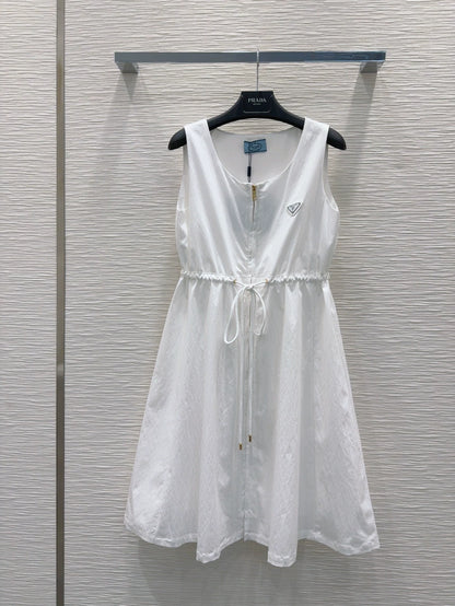 P 25 new straps zipper sleeveless dresses(white black)