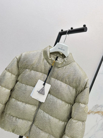 MON 25fw Silver stand collar down jacket