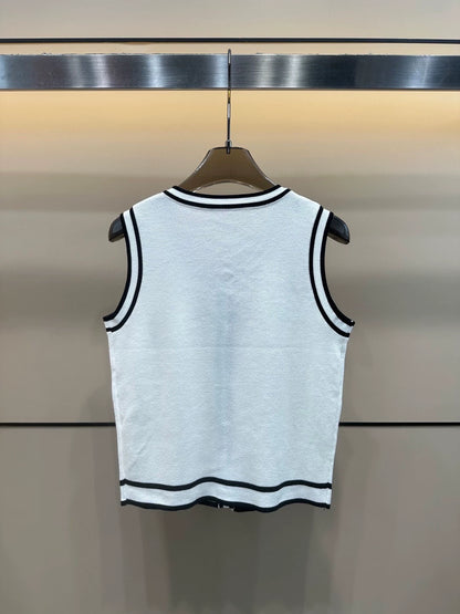 C 25 Summer new round neck bow knit undershirt