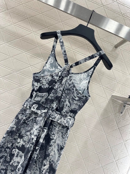 D 25 Belt-printed slip dress