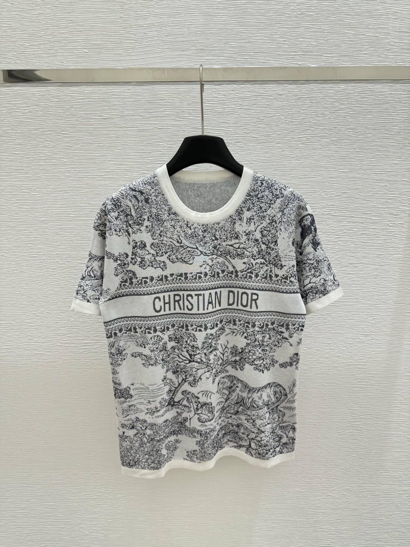 D 25 new color clashing print round neck short sleeve knitting(PINK GREEN GRAY)