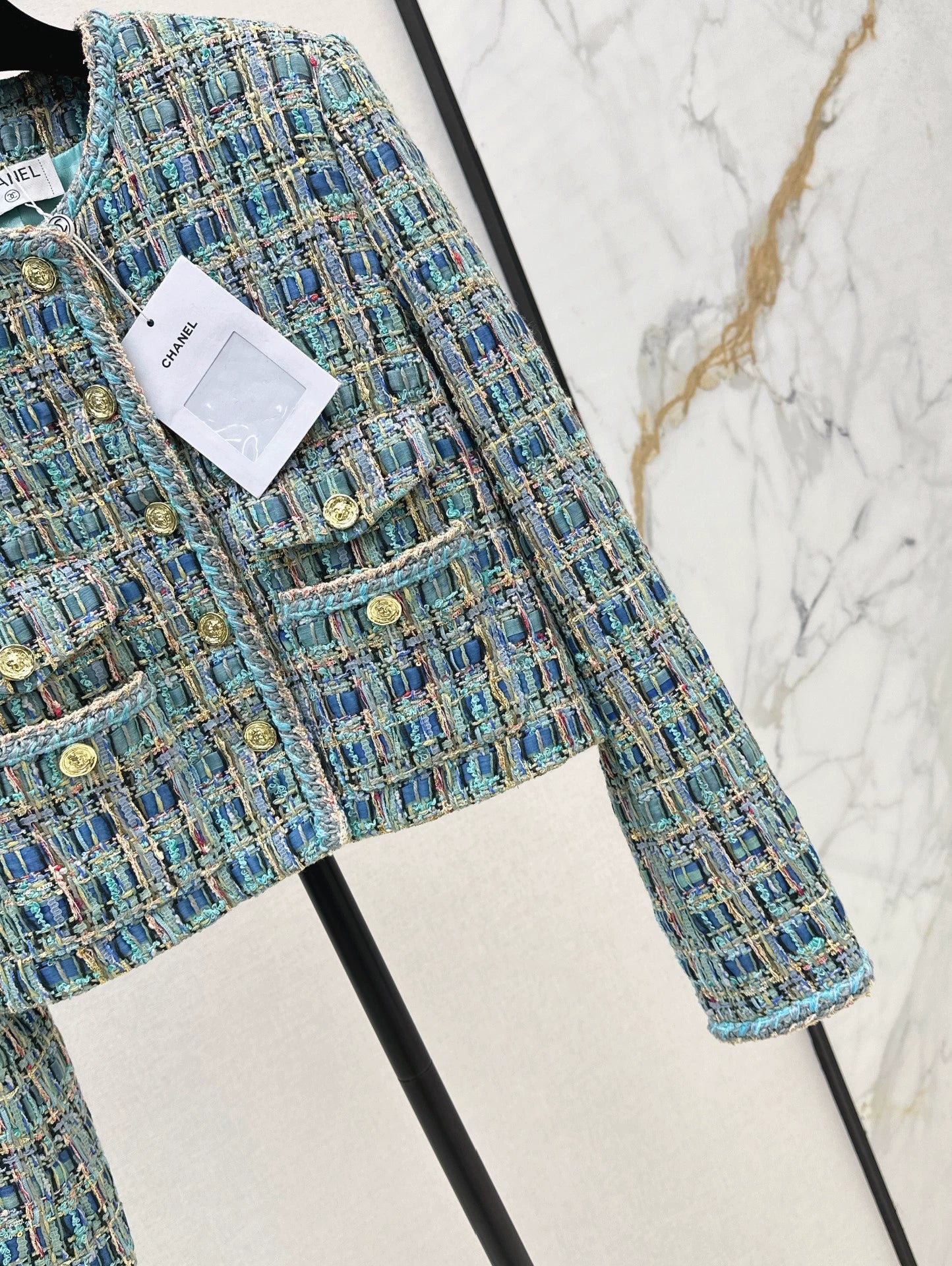 C 25 New fall/winter peacock blue woven jacket
