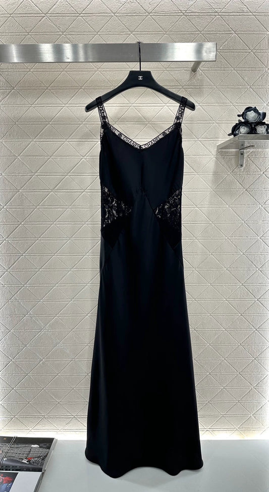 C 25 Lace Hollow Slip Dress