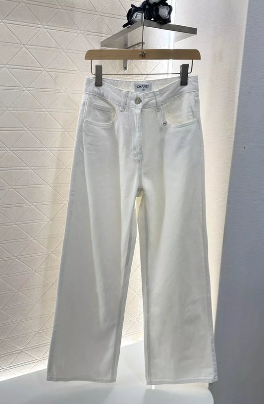 C 25 summer new sequins letters straight jeans