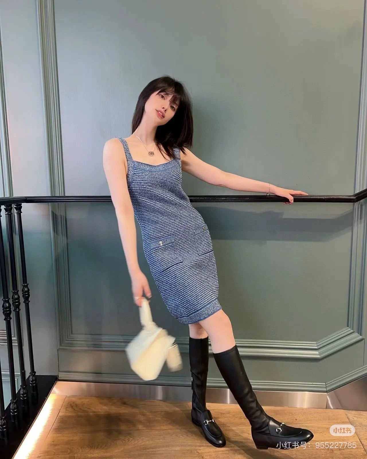 G 25 Spring new style Pocket knitted camisole dress
