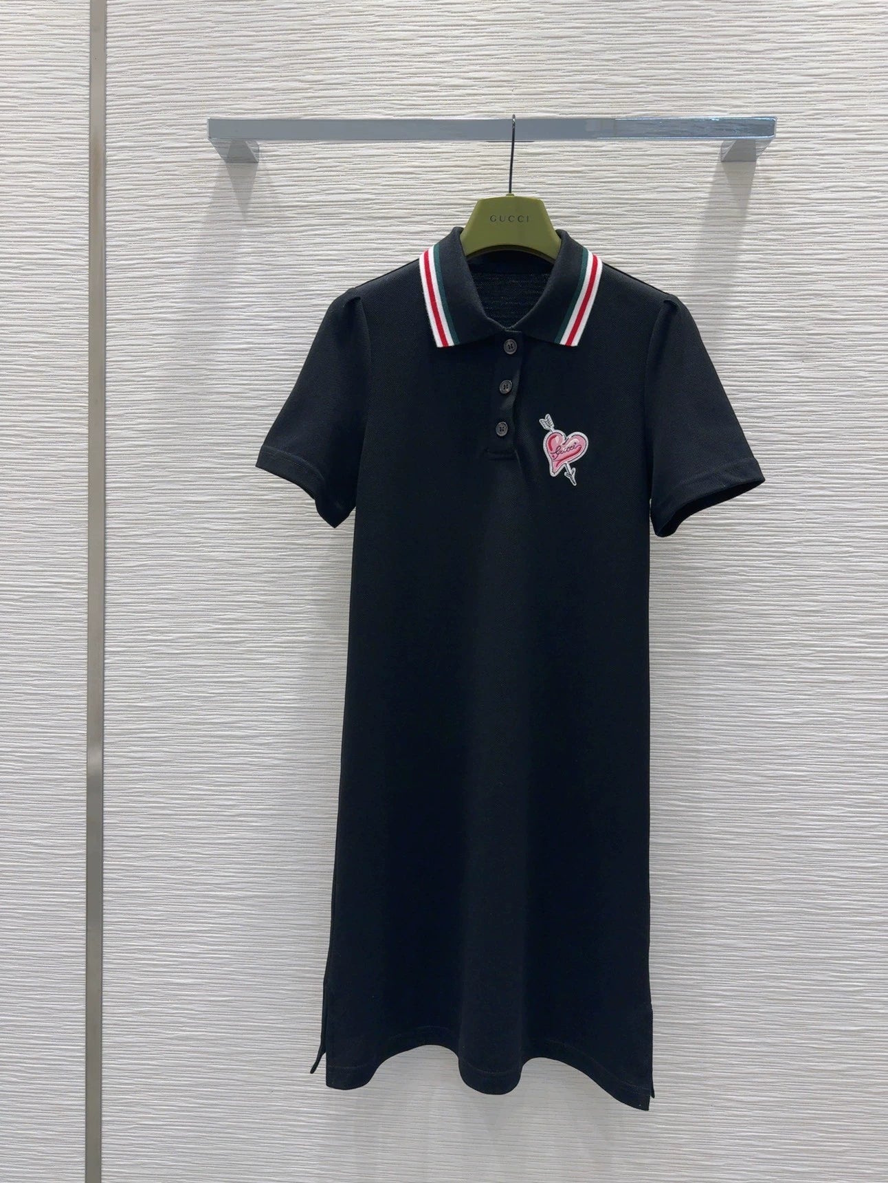 G 25 New Striped Lapel Short Sleeve Polo Dress