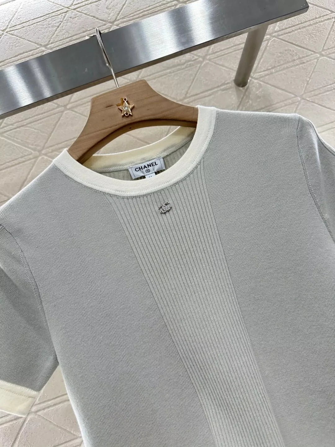 C 25 spring and summer new Slim knit short-sleeved top