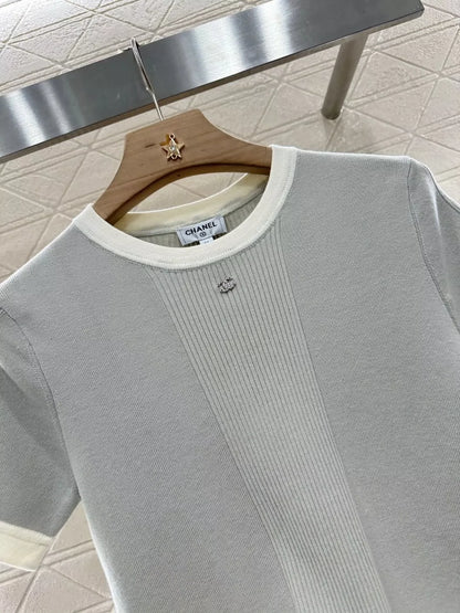 C 25 spring and summer new Slim knit short-sleeved top