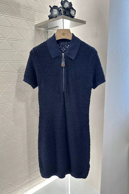 L 25 summer new three flowers diamond knit dress