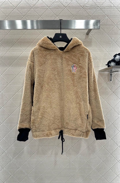 Mon 25 Hooded Teddy Lambswool Pullover Sweatshirt