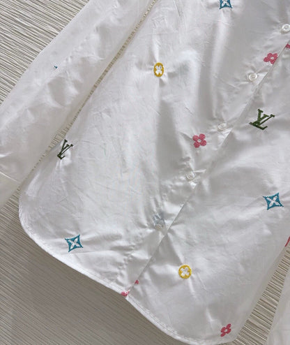 25 Summer New White Embroidered Shirt Jacket