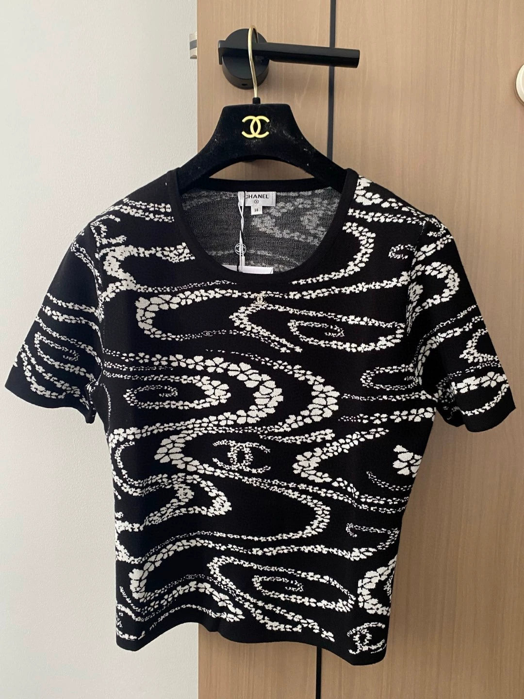 C 25 new style petal pattern round neck knitted short sleeves