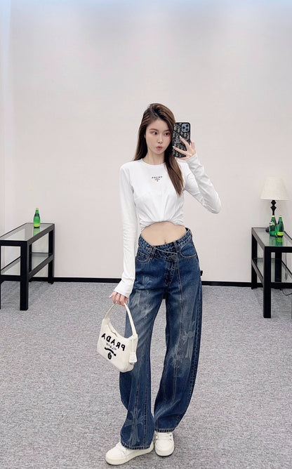 CH 25 New Cross Print Denim Pants