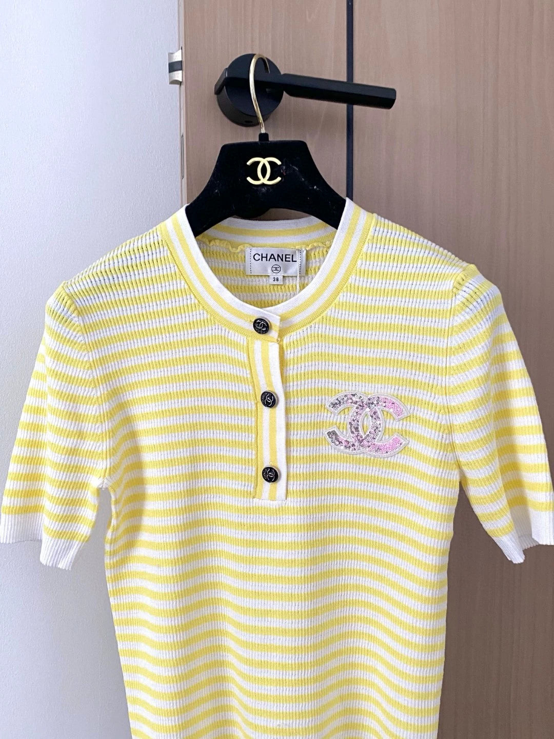 C 25 new stripes round neck short sleeve knit