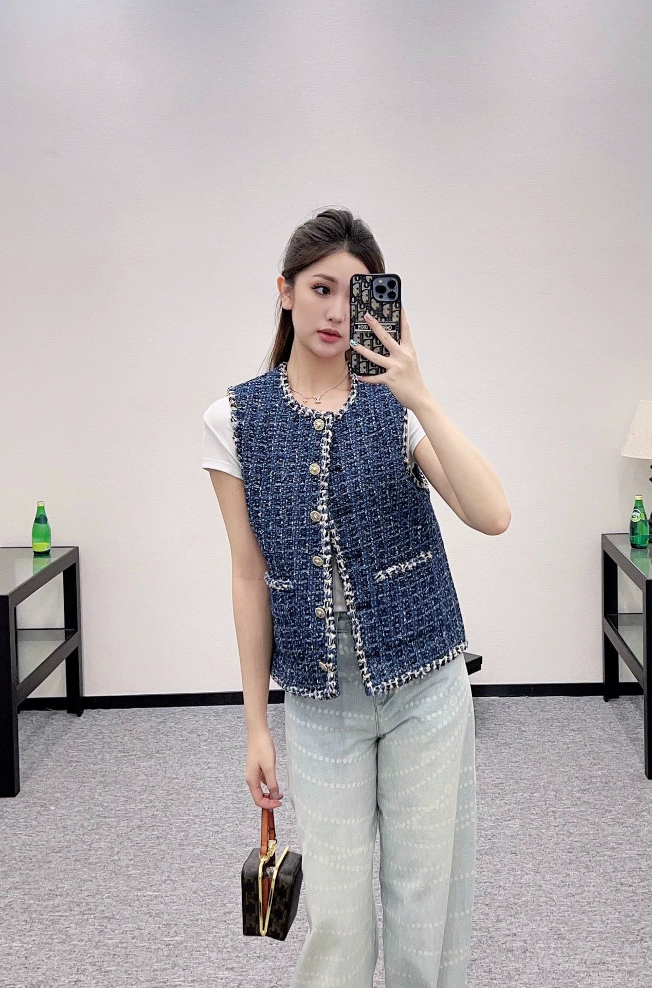 C 25fw Woven Tweed Vest