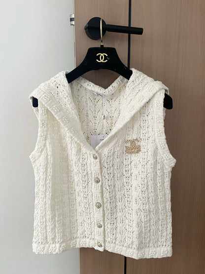 C 25 Pearl Logo Vest Cardigan