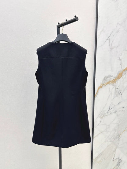 L 25 new round neck zipper sleeveless dress