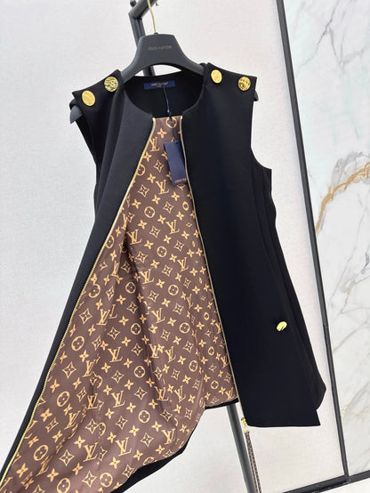 L 25 new round neck zipper sleeveless dress