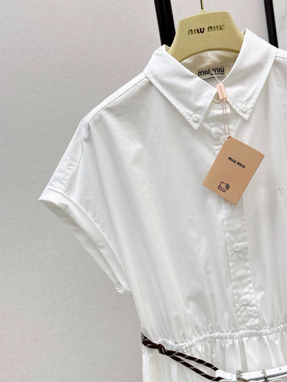M 25 Spring and Summer New Lapel Short Sleeve Dress