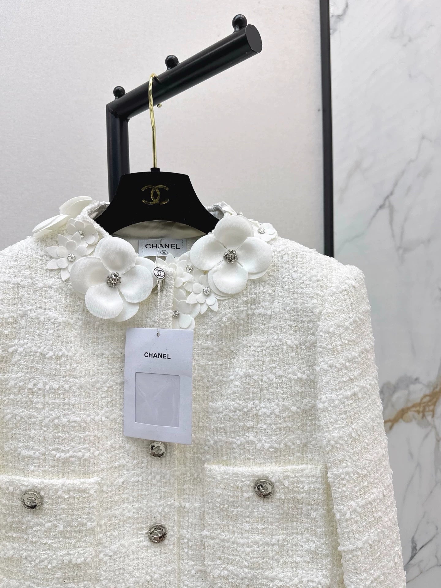 C 25 3D flower decoration short jacket