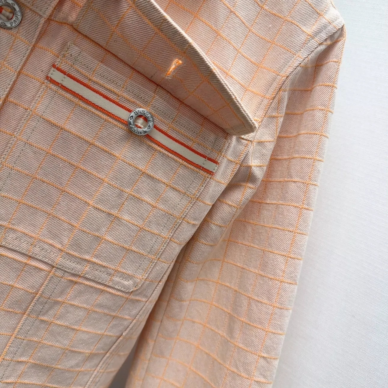 H 25 New Early Fall Classic Plaid Double-Pocket Denim Jacket