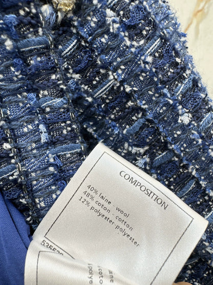 C 25 Model's Sapphire Blue Tweed Short Jacket