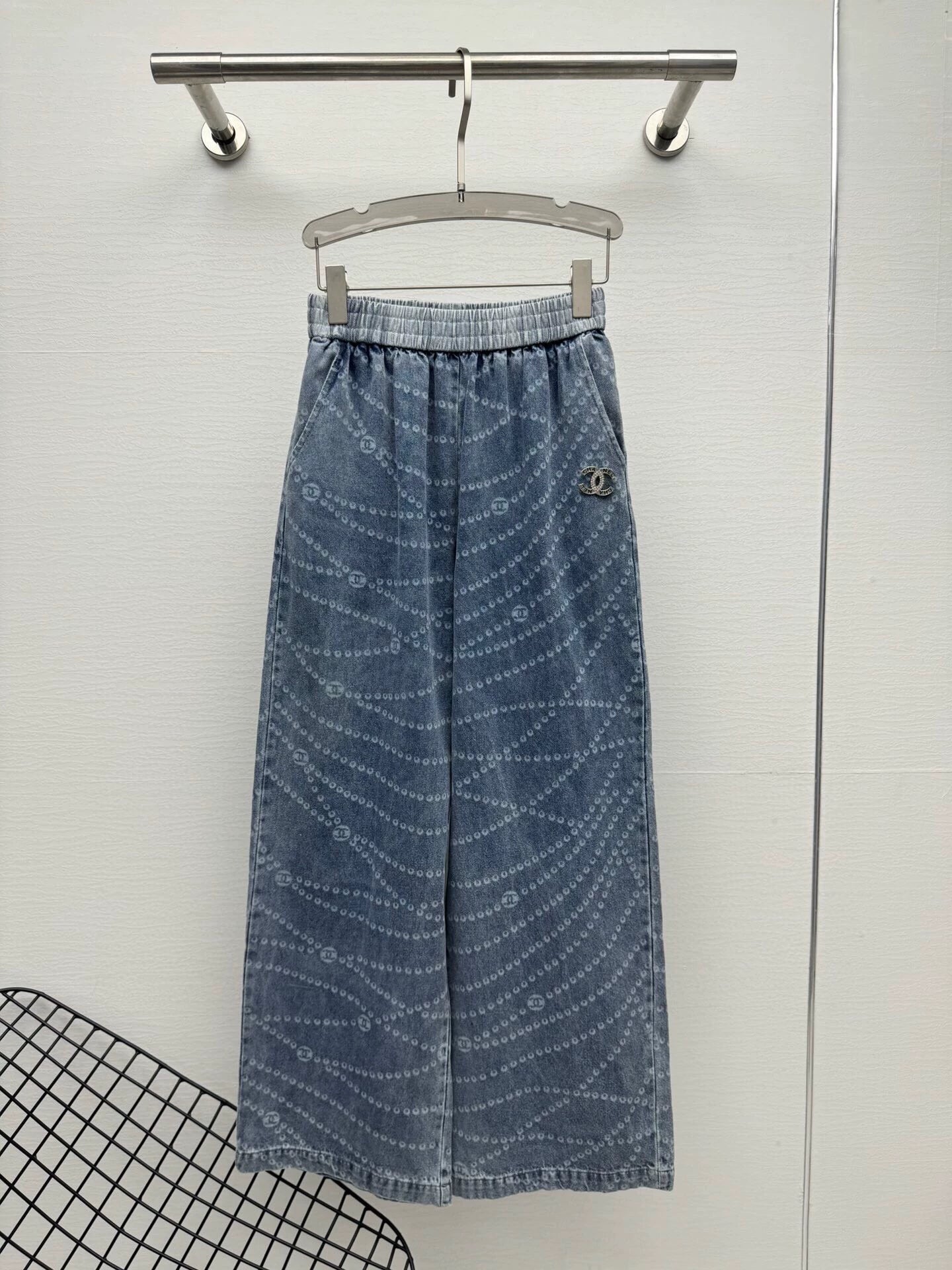C 25 New Laser Printed Tencel Wide-Leg Jeans