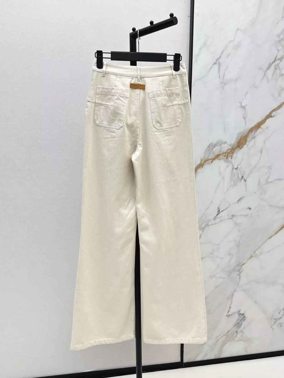 D 25 Spring/Summer Newest Mid-High Waist Double Pocket Straight Leg Jeans