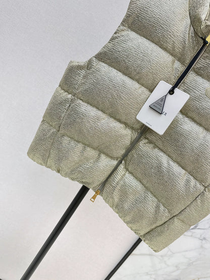MON 25fw Silver stand collar down vest