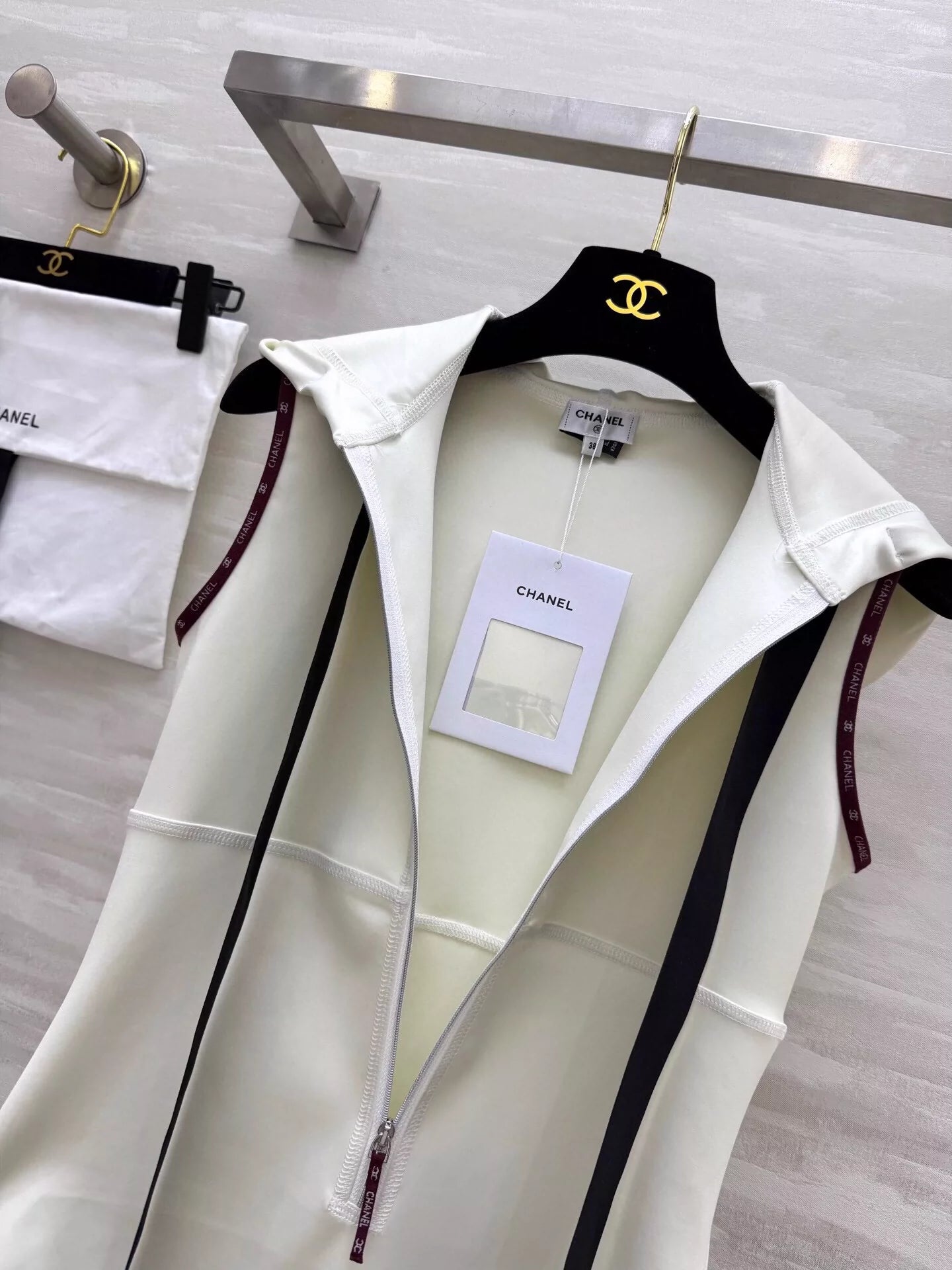 C 25 New Hooded Zipper One-piece Tankini Swimsuit