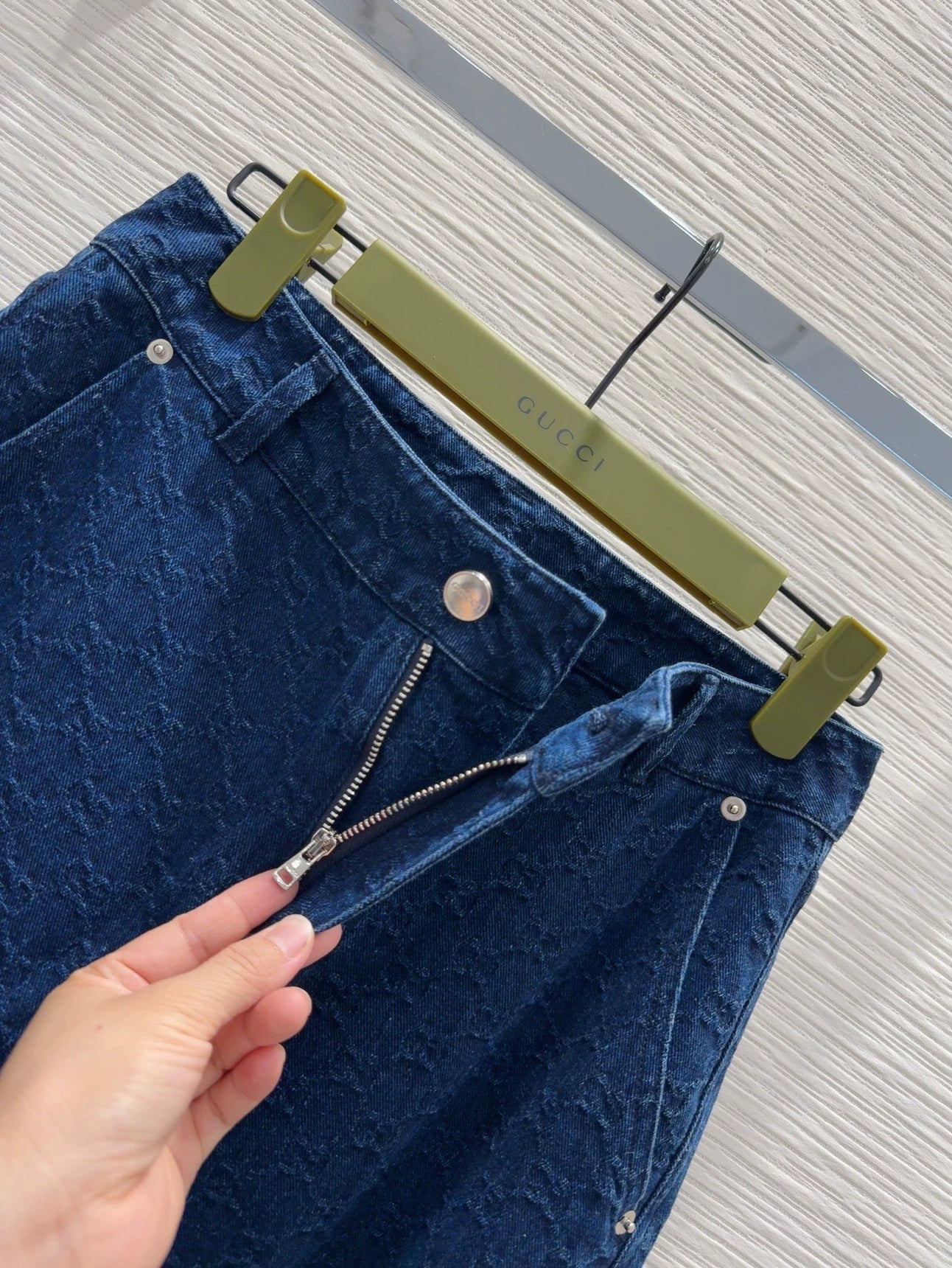 g 25 new gradient color letter denim pants