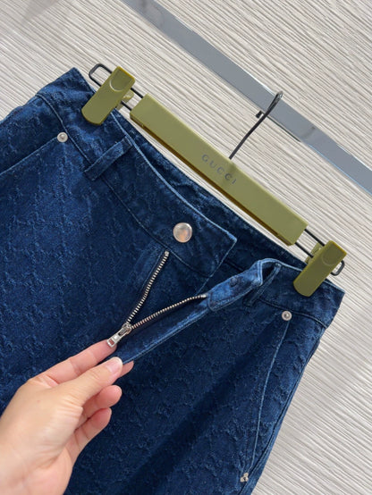 g 25 new gradient color letter denim pants