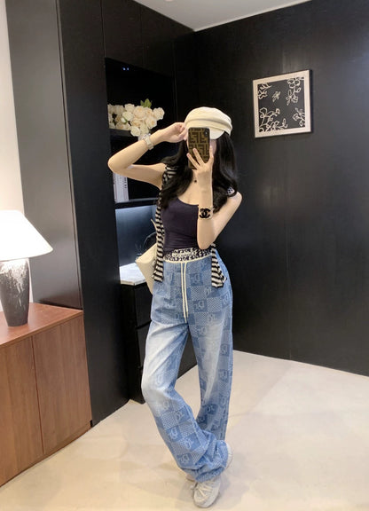 D 25 New Elastic Webbing Tencel Jeans
