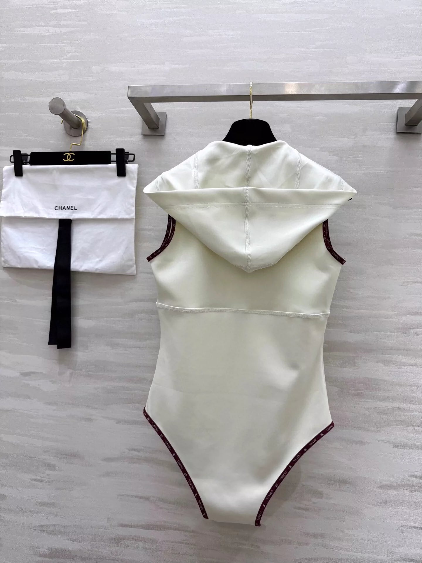 C 25 New Hooded Zipper One-piece Tankini Swimsuit