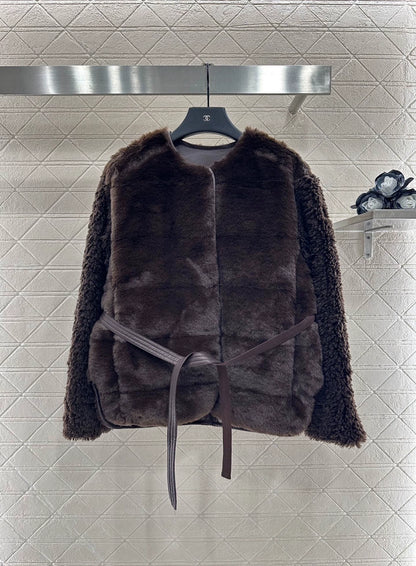 Mon 25 Teddy Plush Snap Button Down Jacket
