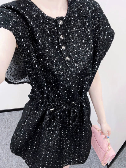 C 25 Drawstring Jacquard Dress