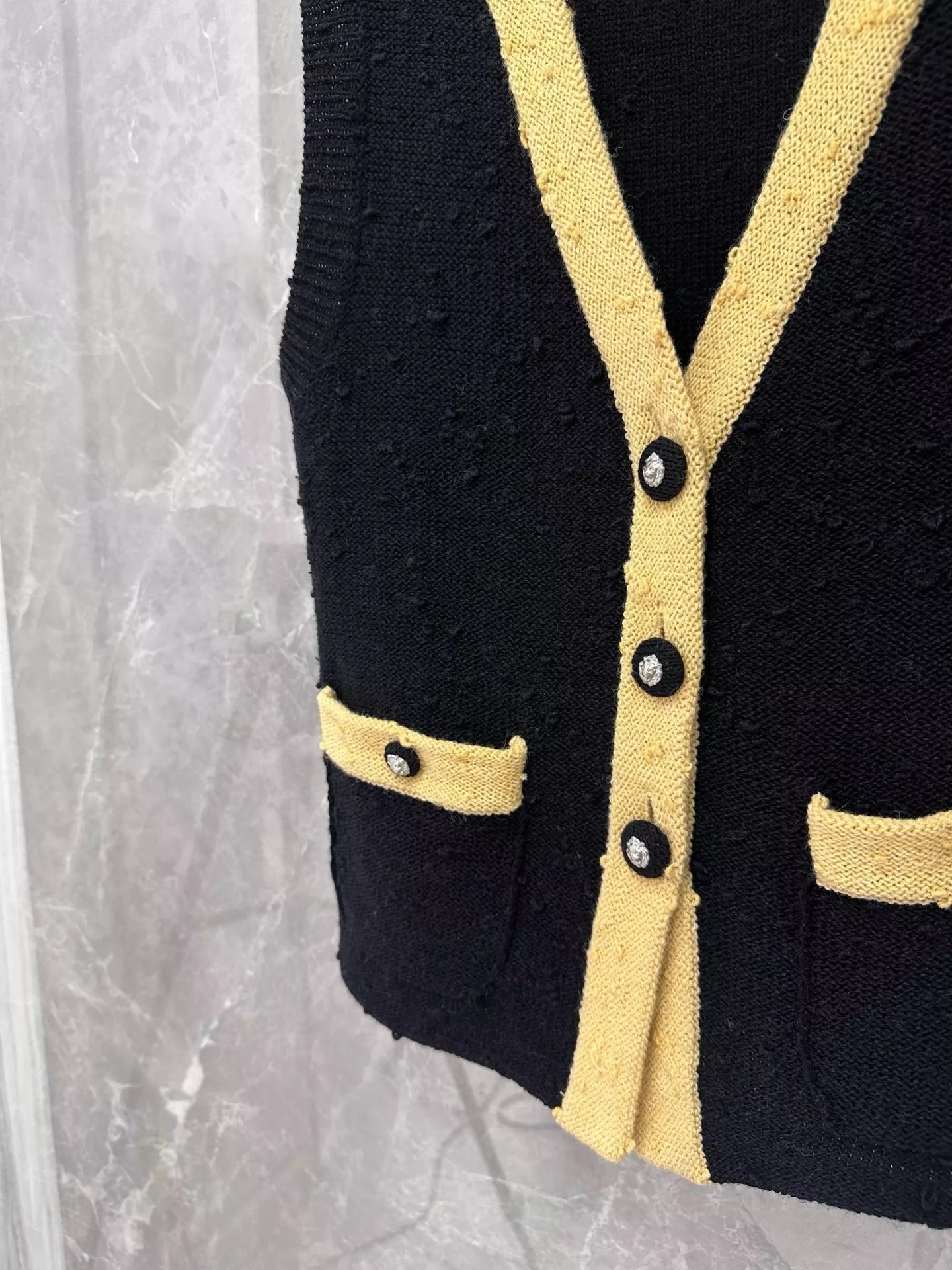 C 24 Black vest with yellow trim