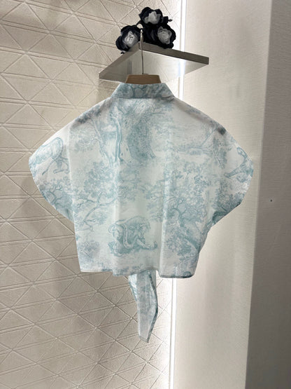 D 25 new jungle animal print Tie short shirt